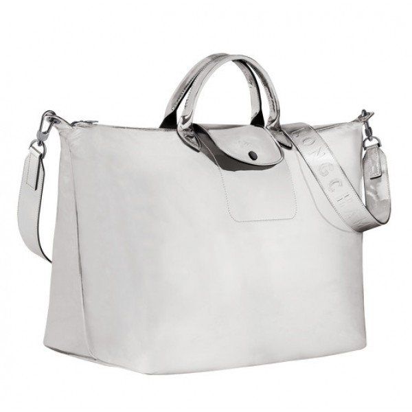silver longchamp bag